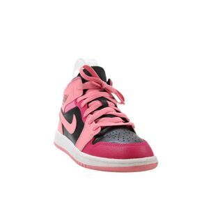 Nike Girls Air Jordan High Top Two Tone Pink Leather Sneakers Shoes 1Y